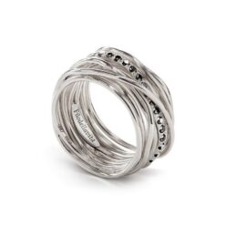 Anello 13 fili e diamanti neri