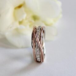 Alternative view of Anello 7 fili oro rosa diamanti