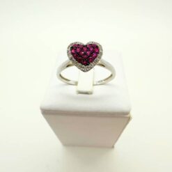 Anello oro bianco con zaffiri rosa