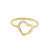 anello a cuore in oro giallo meta pave diamanti