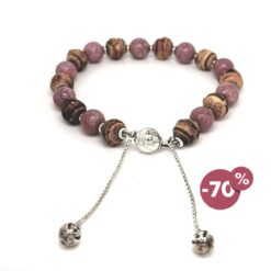 Bracciale in argento e bamboo