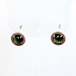 Orecchini in Oro Rosa con Tormalina Verde e Diamanti Naturali_1