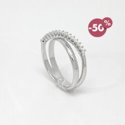 Anello in Oro Bianco 18 kt con Diamanti Taglio Brillante