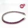 Bracciale Tennis in Argento 925 con Zirconi Rossi e Diamante