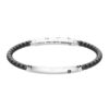 Bracciale Zancan in silicone con targa in argento e pietra nera_00001