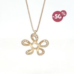 Collana in Oro Rosa 18 Carati con Diamanti Taglio Brillante_1