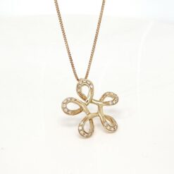 Collana in Oro Rosa 18 Carati con Diamanti Taglio Brillante_2