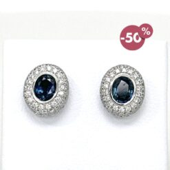 Orecchini oro bianco e con zaffiri e diamanti