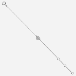 Alternative view of Bracciale in oro bianco con diamante a cuore